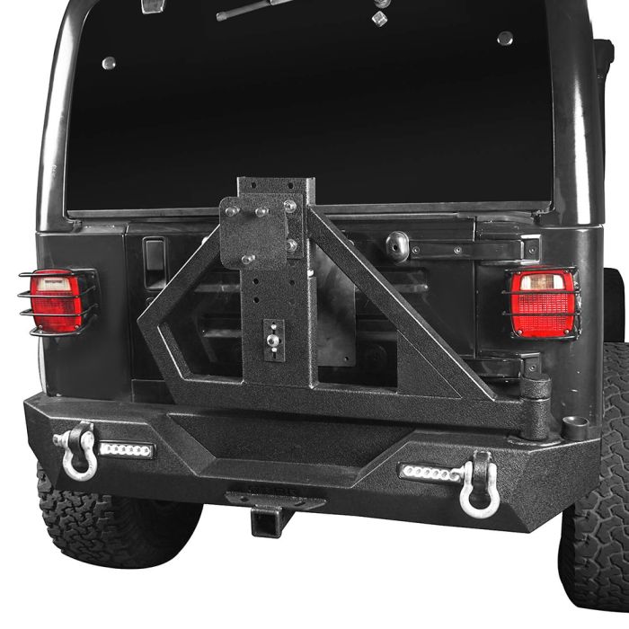 2007-2018 Jeep Wrangler JK Assembly Textured Rear Bumper w/ Tire Carrier guard