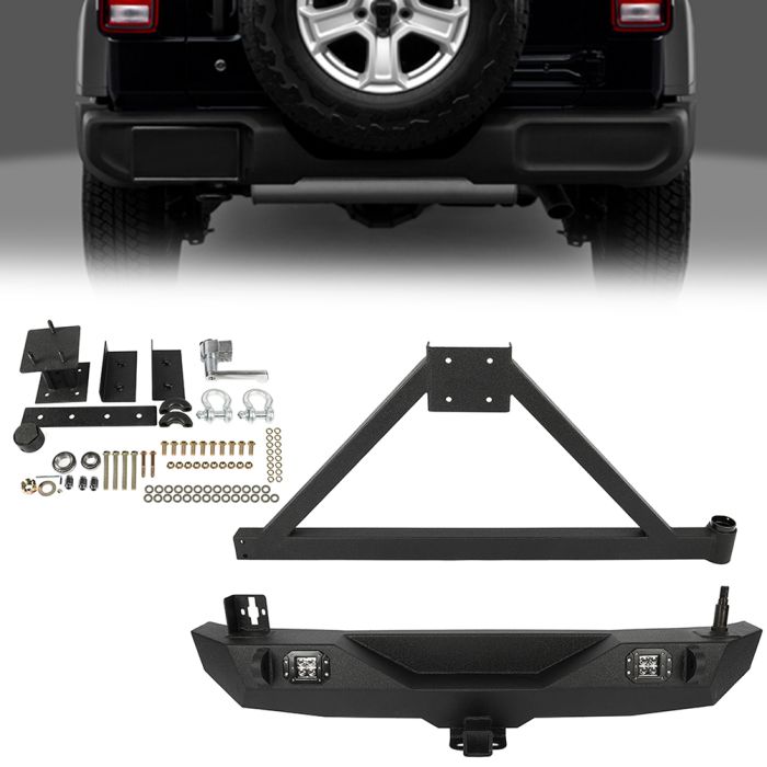 2007-2018 Jeep Wrangler Rear Bumper and Tire Carrier - 2 pieces
