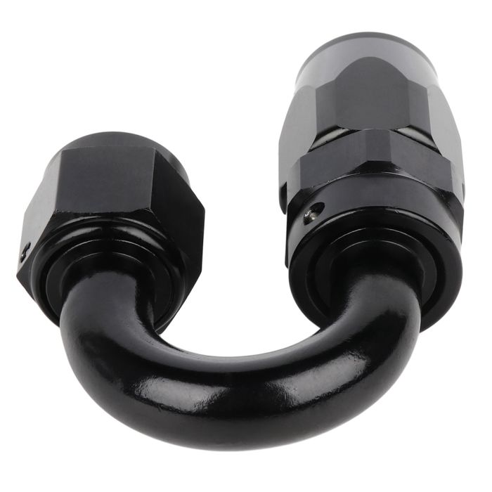 AN8 180 Degree Aluminum Fuel Hose Fitting Swivel-Seal Black For Generic Models