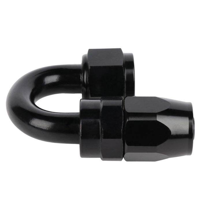 AN8 180 Degree Aluminum Fuel Hose Fitting Swivel-Seal Black For Generic Models