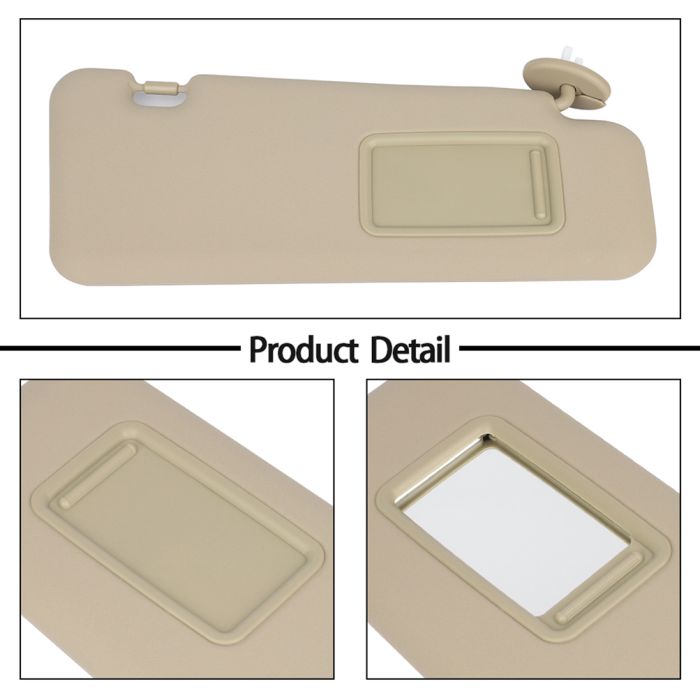 Sun Visor Beige Left & Right sides with Sunroof for Toyota (74320-48490-E0)- 2 PCS 