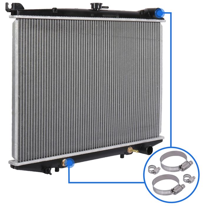 Sunbelt Radiator For 1986-1994 Nissan D21 Pickup 2.4L/3.0L – Direct Fit, Aluminum/Plastic, Lifetime Warranty