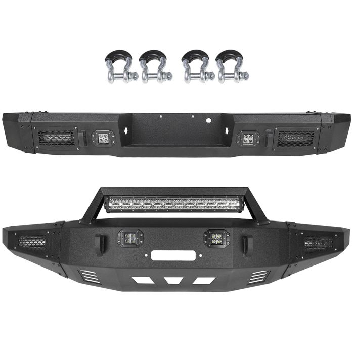 Front & Rear Steel Step Bumper for Ford -2 PCS 