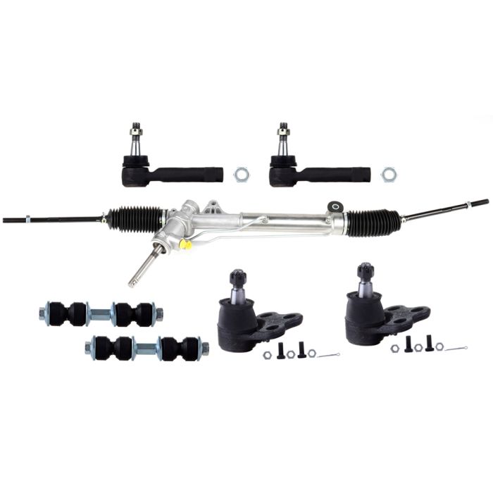 Complete 7pc Power Steering Rack and Pinion Suspension Kit For Chevy Pontiac FWD