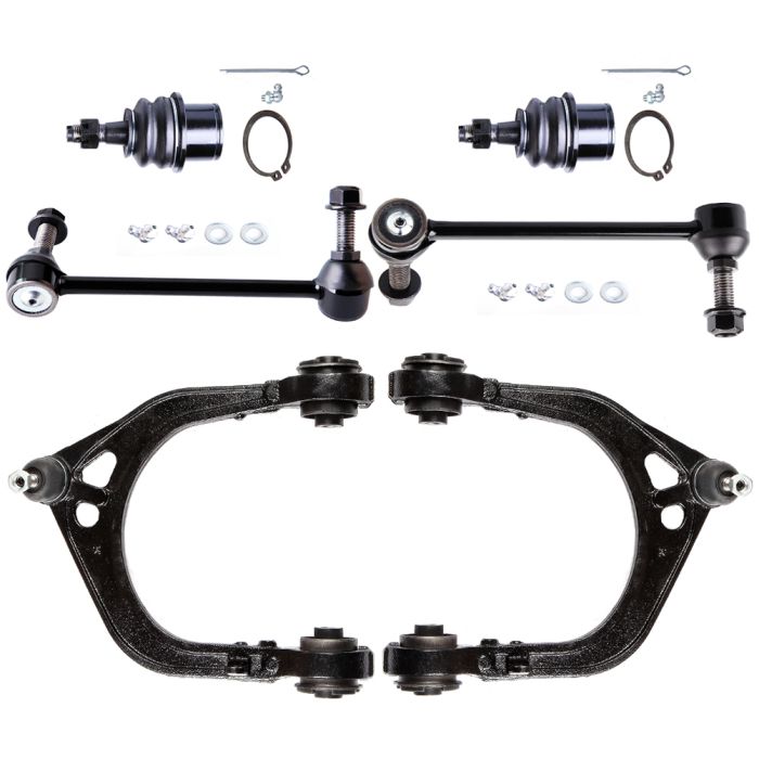 6pc Front Control Arm & Ball Joint Kit Fit Chrysler 300 2005-2017 – Forged, Greasable, Sway Bar Included