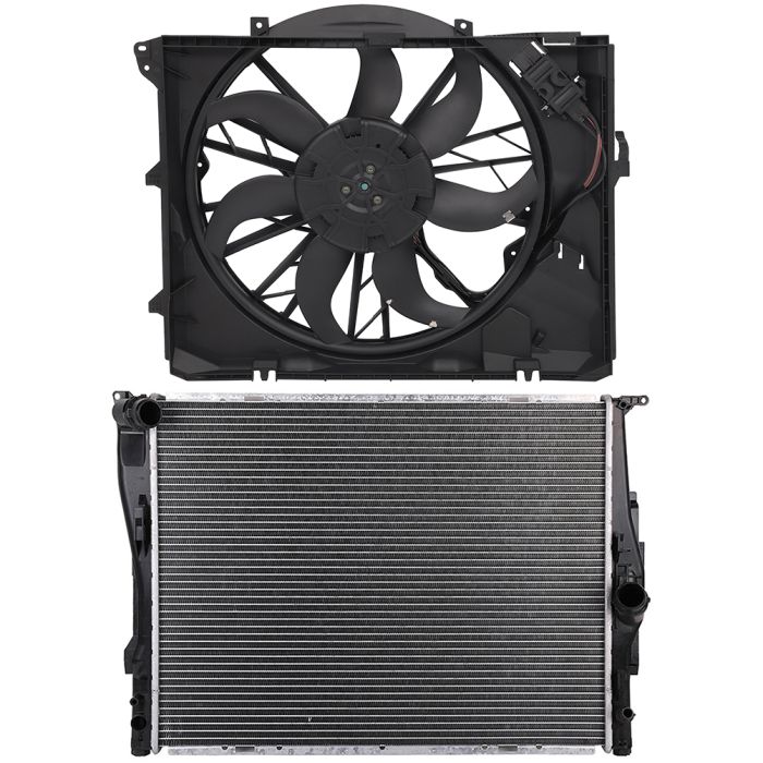 Electric Radiator Cooling Fan Kit For 2009 2010 2011 2012 BMW 328i xDrive