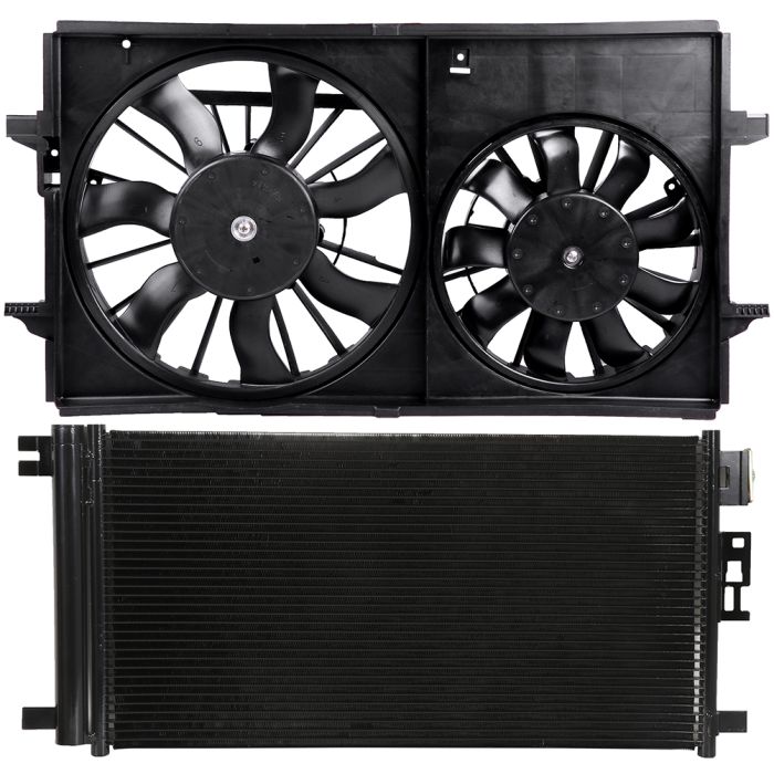 AC Condenser Cooling Fan Kit 05-10 Pontiac G6 07-09 Saturn Aura 2.4L/3.5L/3.6L