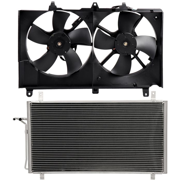 Electric AC Condenser Cooling Fan Kit For 2003 2004 2005 2006 Nissan 350Z