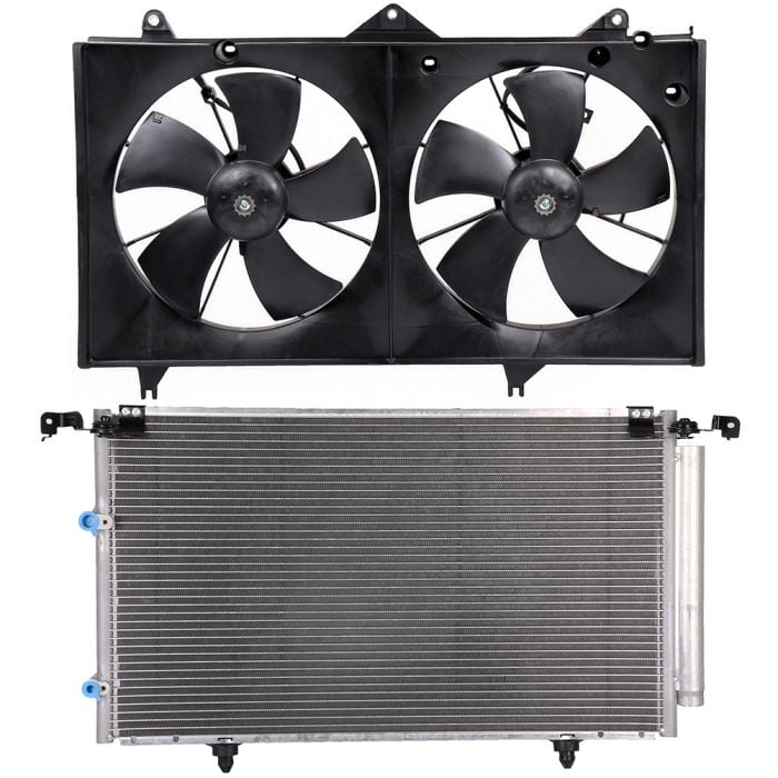AC Condenser Cooling Fan Kit 02-06 Toyota Camry 04-08 Toyota Solara 2.4L