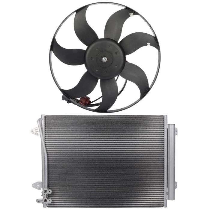 AC Condenser Cooling Fan Kit 12-14 Volkswagen CC 2.0L 13-15 Volkswagen Passat 2.5L