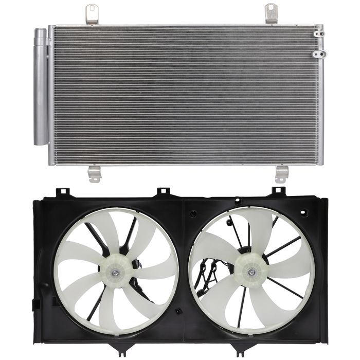 AC Condenser Cooling Fan Kit For 2013-2017 Lexus ES350 2013-2018 Toyota Avalon
