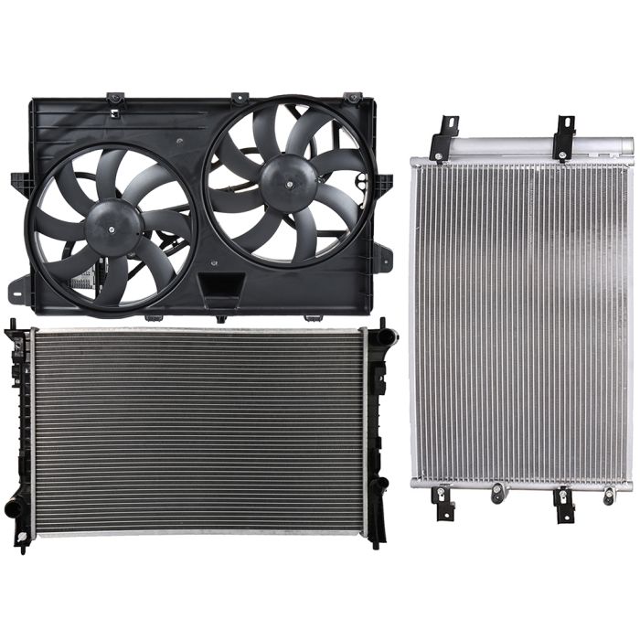Radiator Condenser Cooling Fan Kit For 2007-2012 Ford Edge 2007-2011 Lincoln MKX