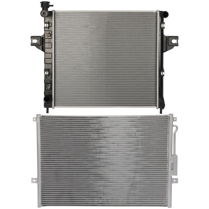 Aluminum Radiator & AC Condenser Cooling Kit For 1999-2004 Jeep Grand Cherokee