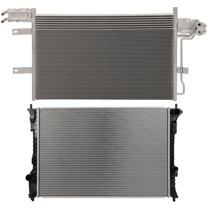 Aluminum Radiator & Condenser Cooling Kit For 06-2011 Kia Rio 2006-2011 Kia Rio5