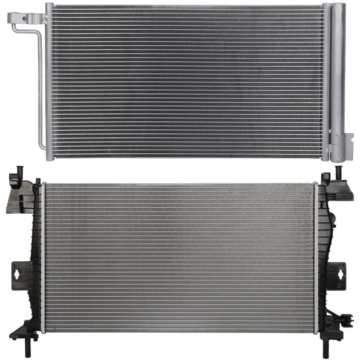 Aluminum Radiator & AC Condenser Cooling Kit For 2015-2018 Ford Focus