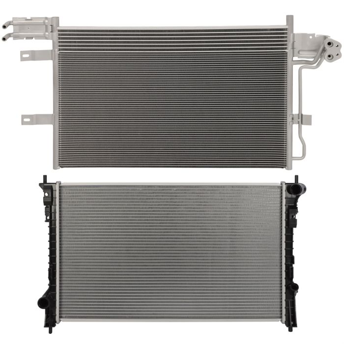 Aluminum Radiator & AC Condenser Cooling Kit For 2009-2012 Ford Flex Ford Taurus