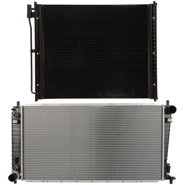 Aluminum Radiator & AC Condenser Cooling Kit For 1999-2003 Ford F-250 Super Duty