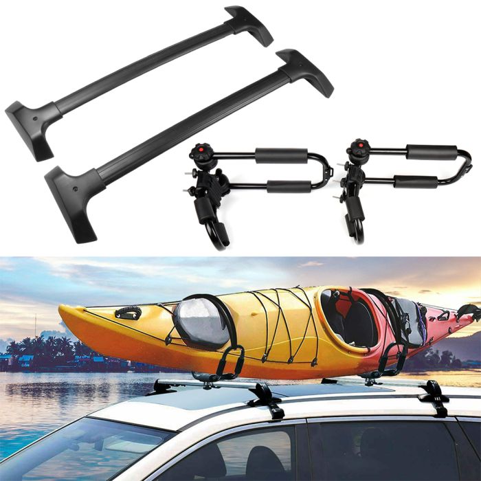 2x Roof Rack Cross Bars & 2x Folding Kayak Racks For Hyundai Sonata 2006-2017-4Pcs 