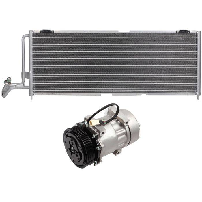 Aluminum AC Condenser & AC Compressor Cooling Kit 97-01 Jeep Cherokee 2.5L/4.0L