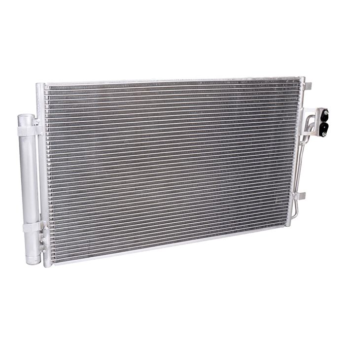 Aluminum AC Condenser & AC Compressor Cooling Kit 10-12 Hyundai Santa 11-12 Fe Kia Sorento 2.4L/3.5L