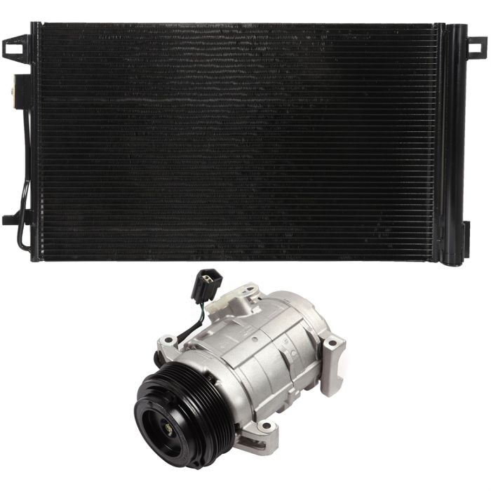 Aluminum AC Condenser & Compressor Cooling Kit 09-12 Chevrolet Traverse 07-12 GMC Acadia 3.6L