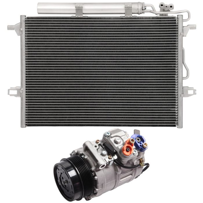 AC Condenser & AC Compressor Cooling Kit For 08-10 Mercedes-Benz CL550 2008 S550