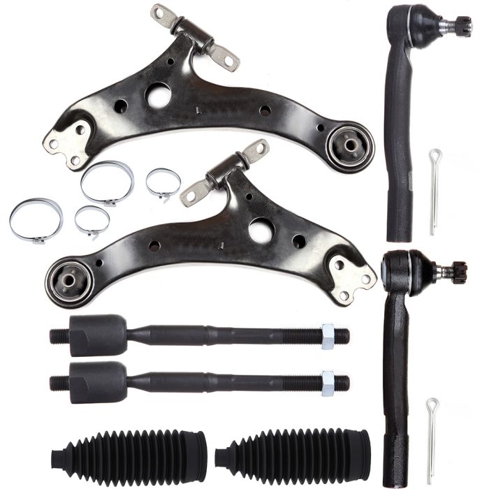 PARTHIGH 6-Piece Front Tie Rod & Rack And Pinion Bellow Kit For 2002-2003 Lexus ES300 & Toyota Camry