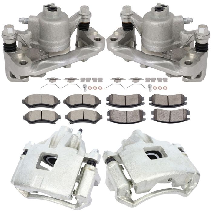 Front and Rear Brake Calipers And Brake Ceramic Pads For 1997-2004 Buick Regal