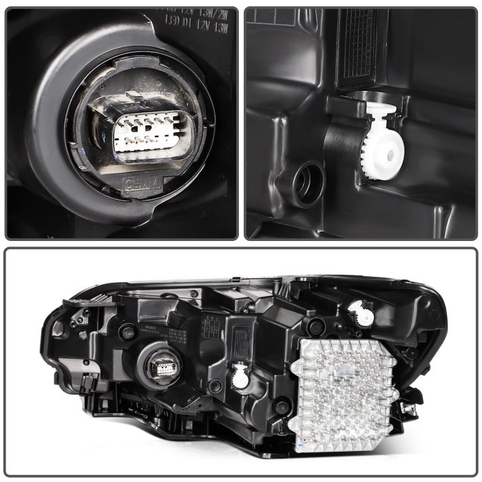 SEBLAFF Clear Black LED Headlights W/ Ballast – 2019-2022 Jeep Cherokee – DOT/SAE – Pair
