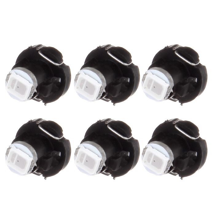 Red 8mm T3 Neo Wedge LED Bulb 1SMD 2835 LED Chips for Instrument Panel Indicator A/C Climate Control Lights - 6Pcs