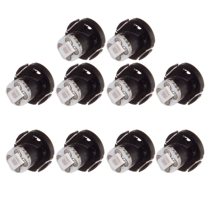Blue 10mm T4/T4.2 Neo Wedge LED Bulb 1SMD 2835 LED Chips for Instrument Panel Climate Control Lights - 10Pcs