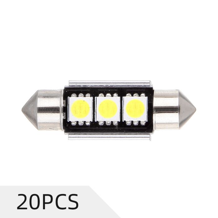 Ultra White Interior LED Lights 36mm Bulb Festoon 3SMD-5050 (E99045601CP)-20x
