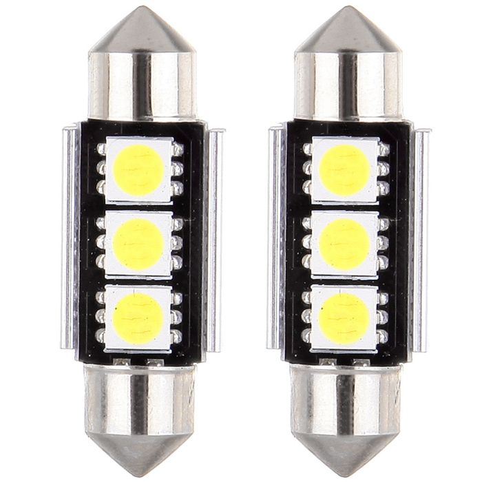 Ultra White Interior LED Lights 36mm Bulb Festoon 3SMD-5050 (E99045601CP)-20x