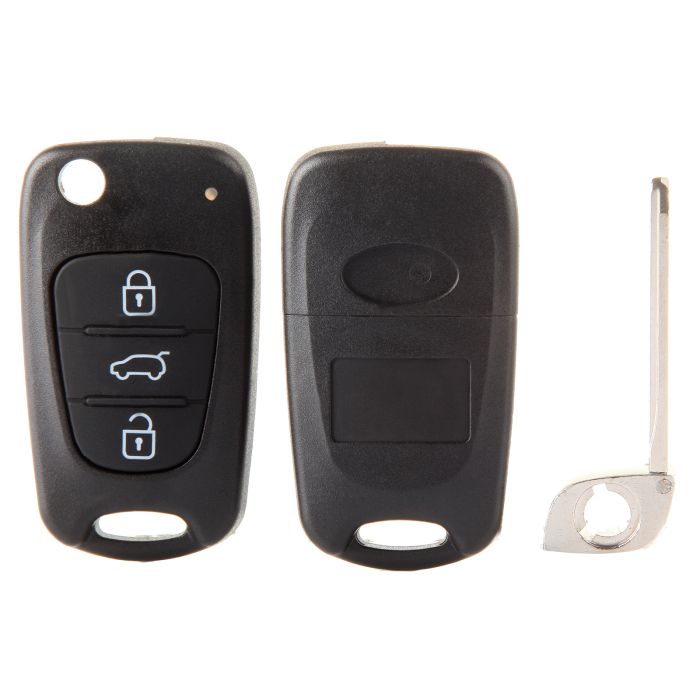 2pcs Flip Folding Remote Car Key Shell For 11-13 Kia Rio 07-11 Kia Rondo Keyless Entry Remote Fob