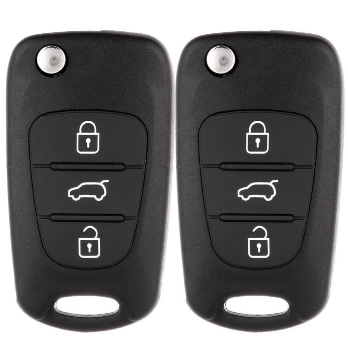2pcs Flip Folding Remote Car Key Shell For 11-13 Kia Rio 07-11 Kia Rondo Keyless Entry Remote Fob 