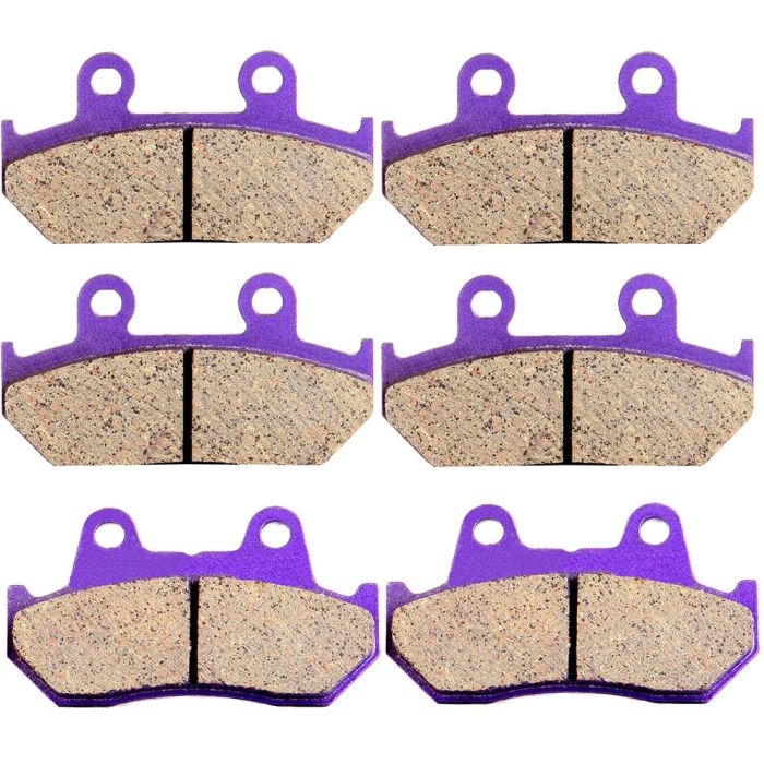 3 Pairs Brake Pads Front And Rear For Honda GL1500C Valkyrie 1500 Carbon Fiber