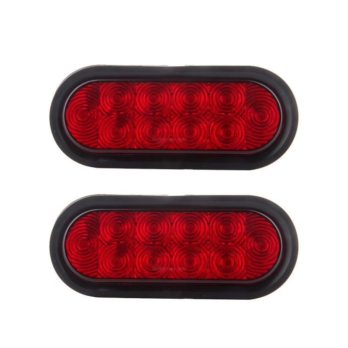 2Pcs Red Oval Side Marker Light 01-07 Chevrolet Silverado 3500 98-04 Ford F150 Tail 10 Diodes LED 12V