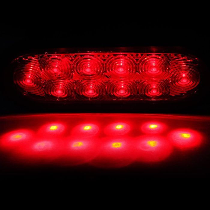 2Pcs Red Oval Side Marker Light 01-07 Chevrolet Silverado 3500 98-04 Ford F150 Tail 10 Diodes LED 12V