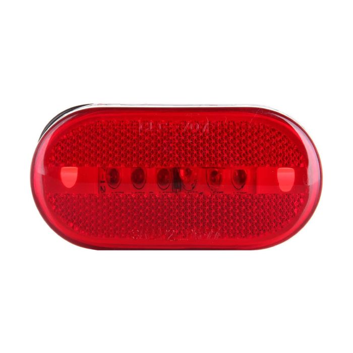 10PCS LED Oval Side Marker Light Red Snap-on Lens With White Base Surface Mount 6 Diodes LED 91/93 Peterbilt 379 12/14 Peterbilt 389