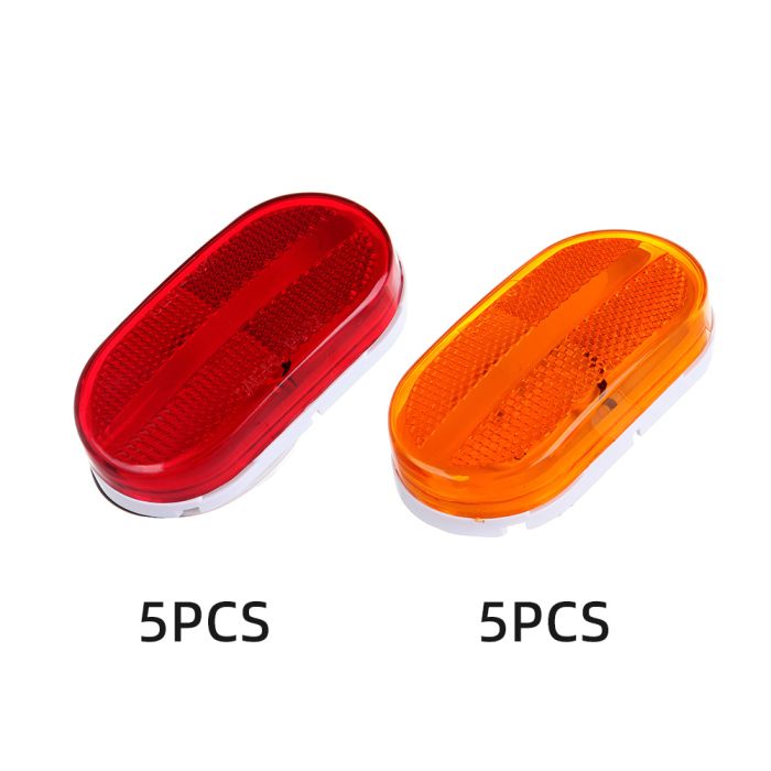 10PCS Oval Side Marker Light Red/Amber Snap-on Lens 91/93 Peterbilt 379 12/14 Peterbilt 389