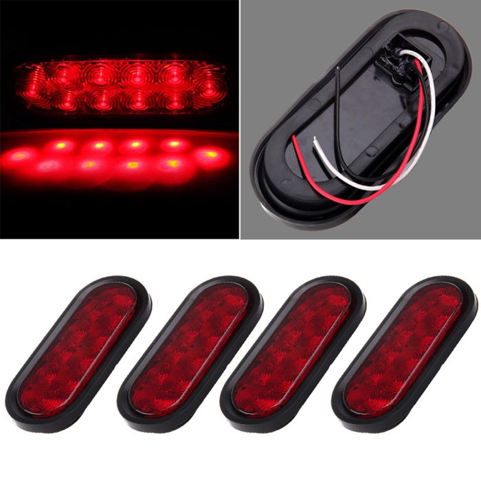 Red Side Marker Light 4pcs 10LED For 90-16 Ford F150 01-16 Honda Civic