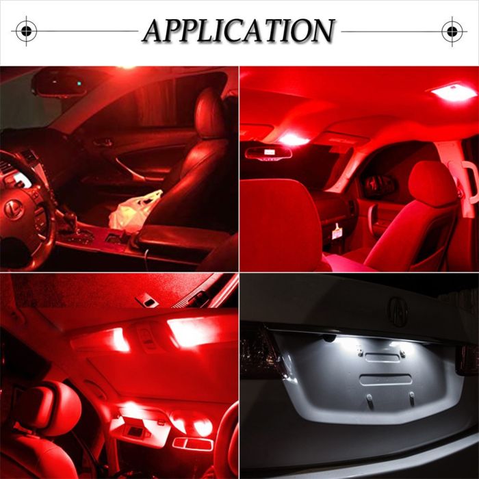 10x Red Interior Package Kit for Chevrolet Volt 2011 - 2016 Car LED Light Bulbs