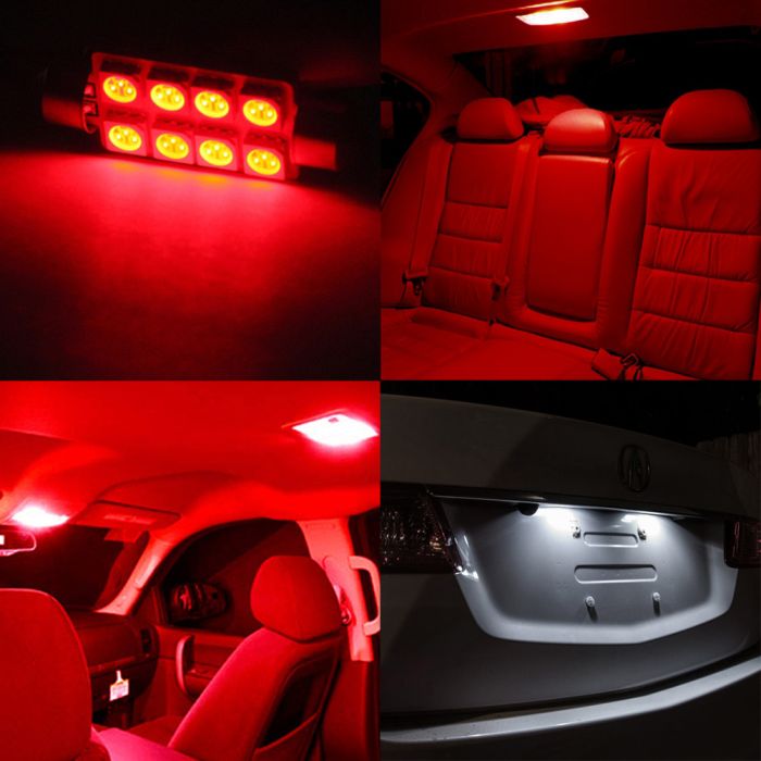 7pcs Super Red 5050 Interior Package LED Light Combo For 2005-2010 Hummer H3 New