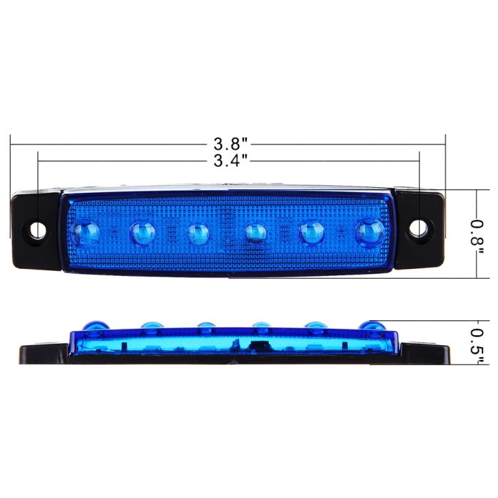 10 PCS Blue Thin Line Side Marker Light For 97-01 Ford Ranger 10-11 Ford F-150 12V