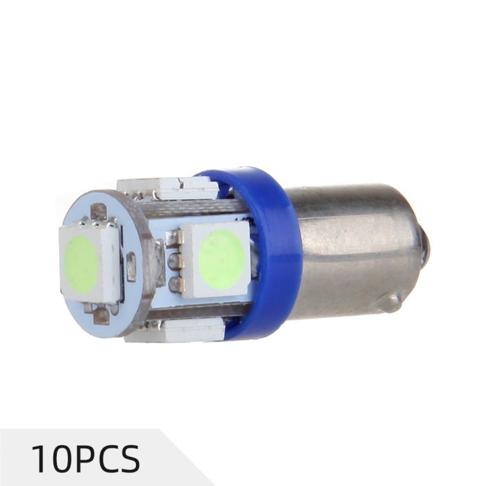 10Pcs Ice Blue 5-SMD LED Dome Map Reading Light Bulbs Lamp BA9s H6W 3886X