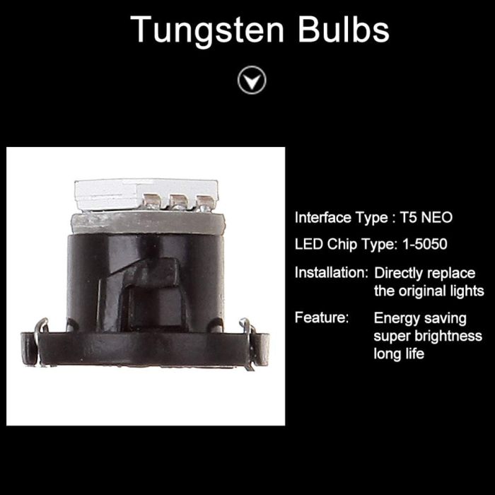 LED T5 Neo Wedge Bulb(74798586) For Chrysler-10 Pcs