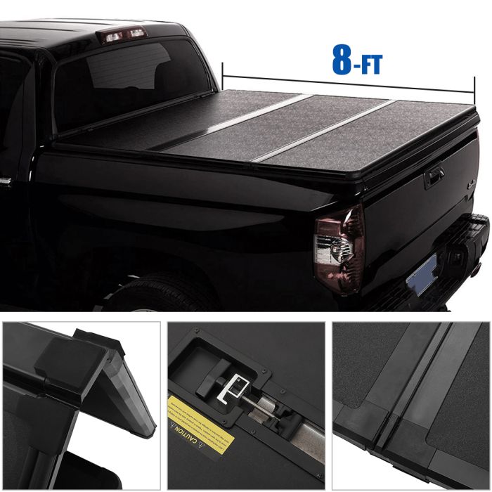 2007-2013 Chevrolet Silverado 1500 Hard Tri-Fold Tonneau Cover 8FT For Chevy/GMC- 1 piece