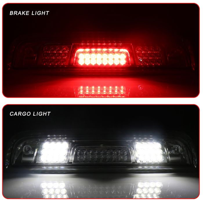 Clear Lens LED 3rd Brake Light for 2015-2018 Chevrolet Silverado 2500 HD/2015-2018 GMC Sierra 2500 HD 