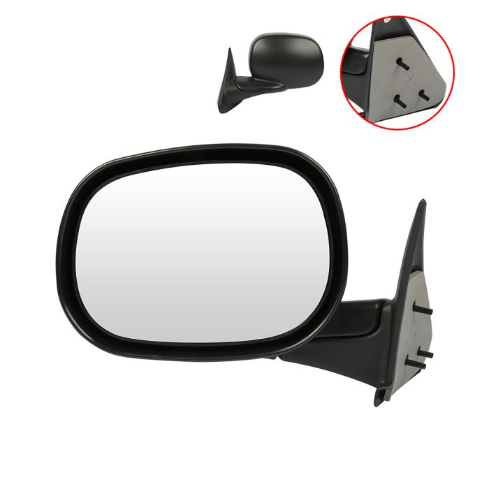 Driver Side Mirror Manual Fold for 96-01 Dodge Ram 1500 96-02 Dodge Ram 2500