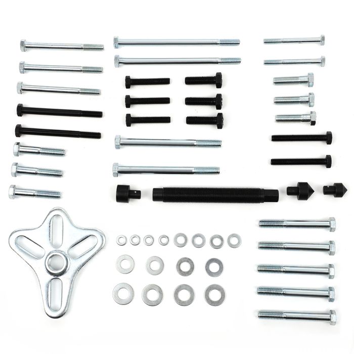 46pc Harmonic Balancer Kit Gear Puller Set Steering Wheel Crankshaft Auto Tools